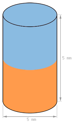 Schéma Aimant Ø 5 mm, hauteur 5 mm